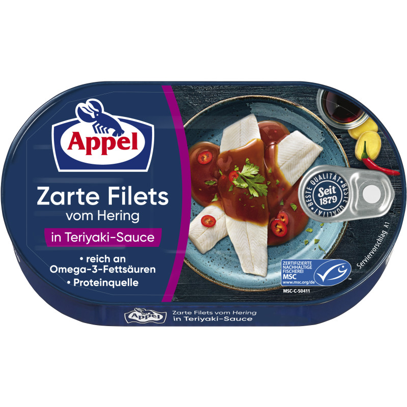 Appel MSC Heringsfilets in Teriyaki-Sauce 190g