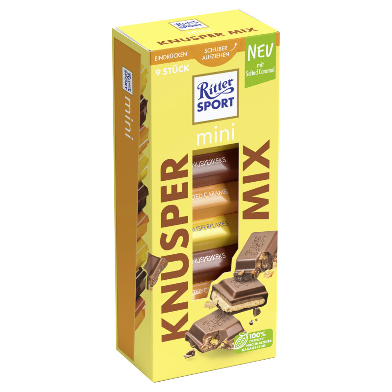 Ritter Sport Mini 9er Knusper Mix Turm 150G