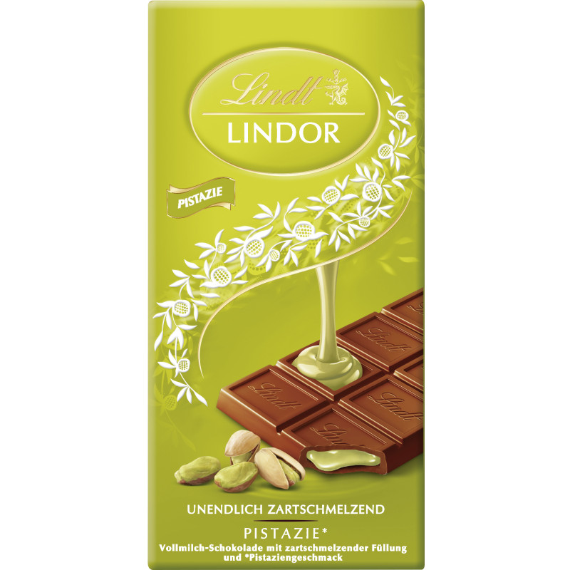 Lindt LINDOR Bar Pistachio 100g