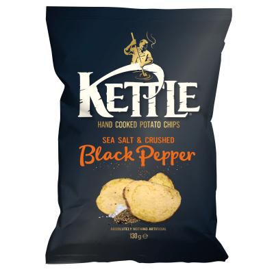 KETTLE CHIPS CRUSH BLACK PEPPER 130g