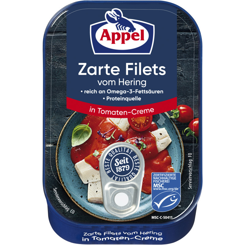 Appel MSC Herring Fillets Tomato Cream 100g