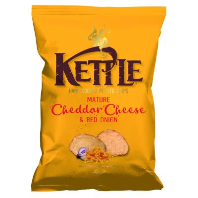 KETTLE CHIPS MAT.CHEESE+RED ONION 130g