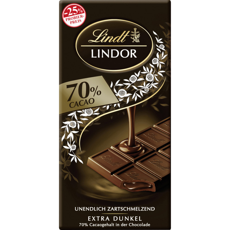 Lindt LINDOR Tafel 70% PP 100g