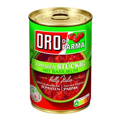 ORO DI PARMA STÜCKIGE TOMATEN MIT BASILIKUM 425ml