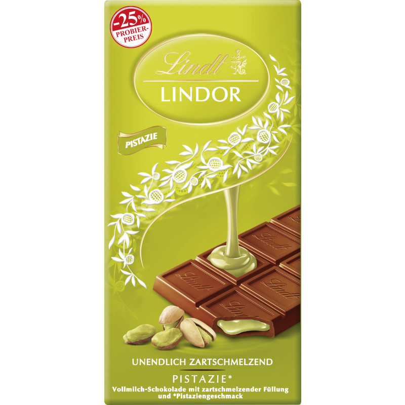Lindt LINDOR Bar Pistachio Promo 100g