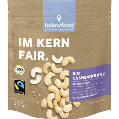 followfood Organic Cashew Nuts Fairtrade natural 200g