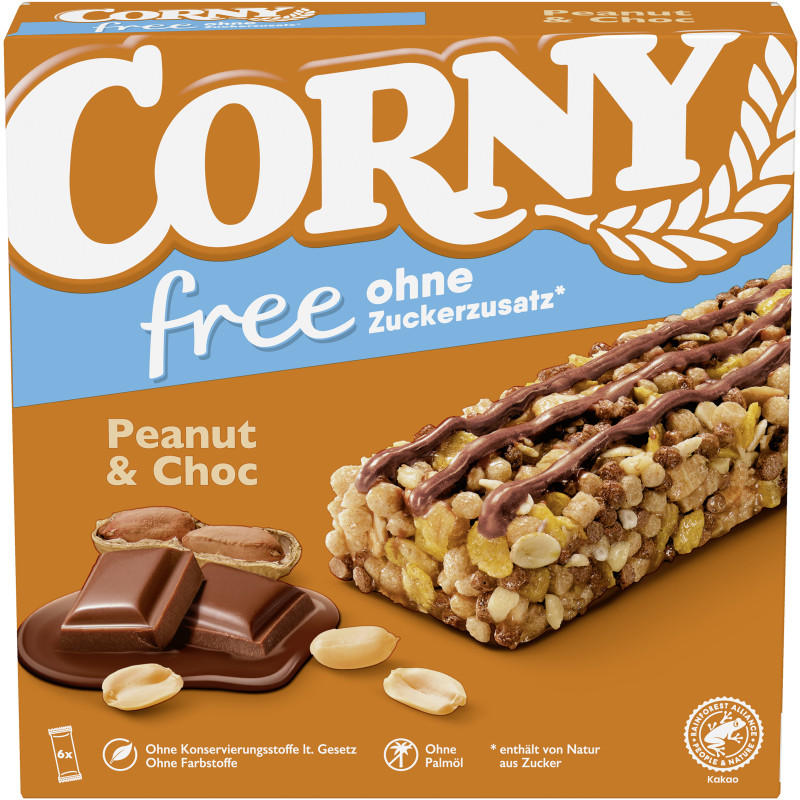 Corny Free Peanut & Choc 6 x 20g = 120g