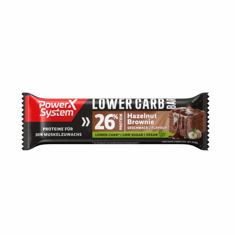 Power System LOWER CARB Hazelnut Brownie Geschmack à 40g
