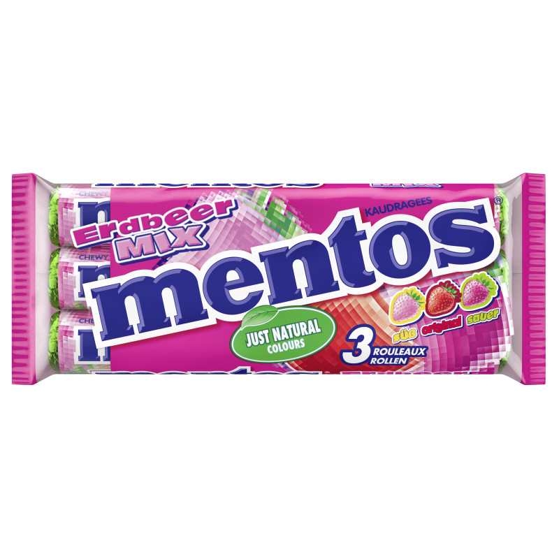 Mentos Strawberry Mix 3-Pack (37.5g)