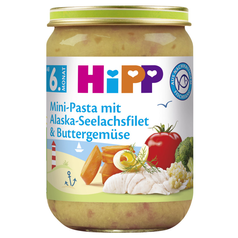 HiPP Pasta/Alaska Pollock fillet/Butter vegetables 190g