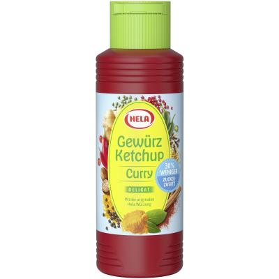 Hela Gewürz Ketchup Curry delikat 30% weniger Zucker 300ml