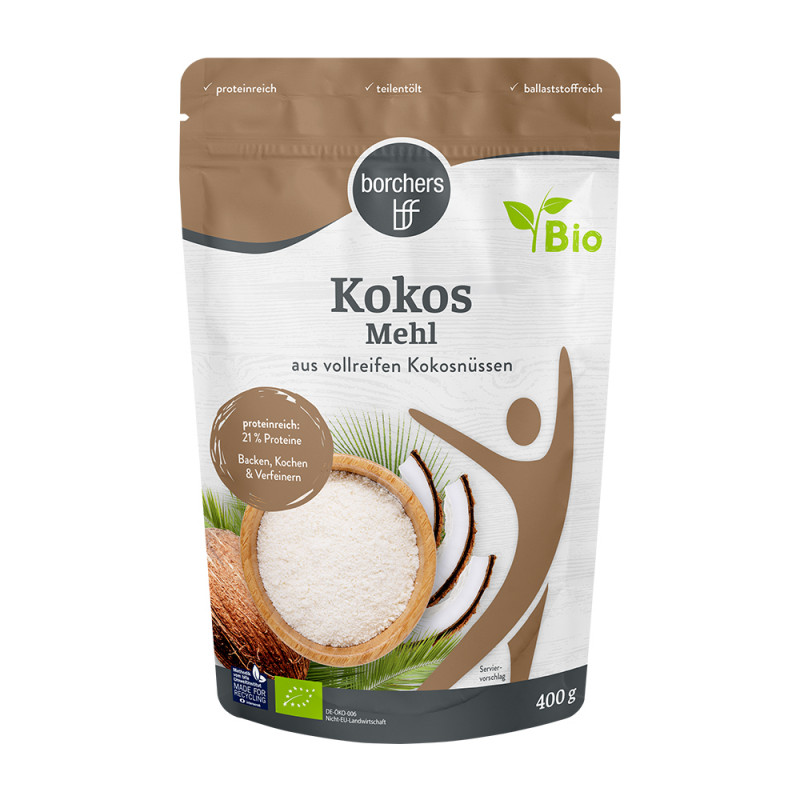 borchers Organic Coconut Flour from fully ripe Coconuts 400g