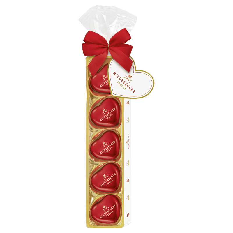 Niederegger Marzipan Herzen mit Schleife&Karte 62,5g