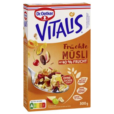 Dr. Oetker Vitalis Früchtemüsli - Ohne Zuckerzusatz 500g