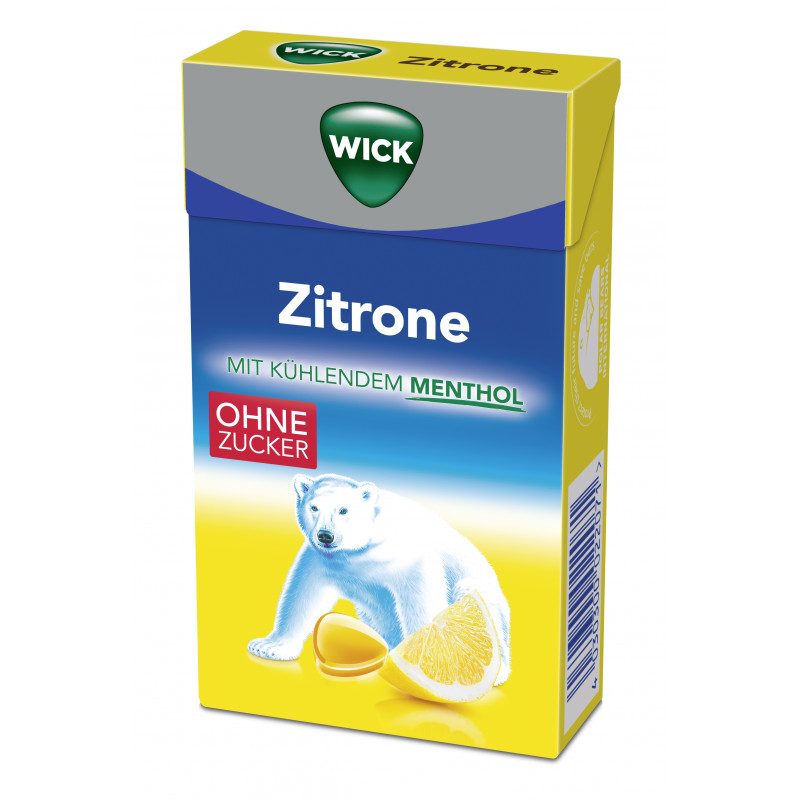 WICK Zitrone + natürliches Menthol Clickbox ohne Zucker 46g