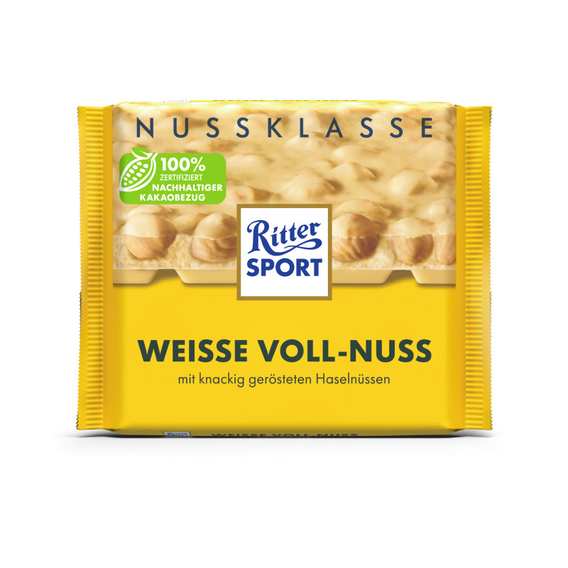 Ritter Sport Nuss Klasse Weisse Voll-Nuss Tafel 100g