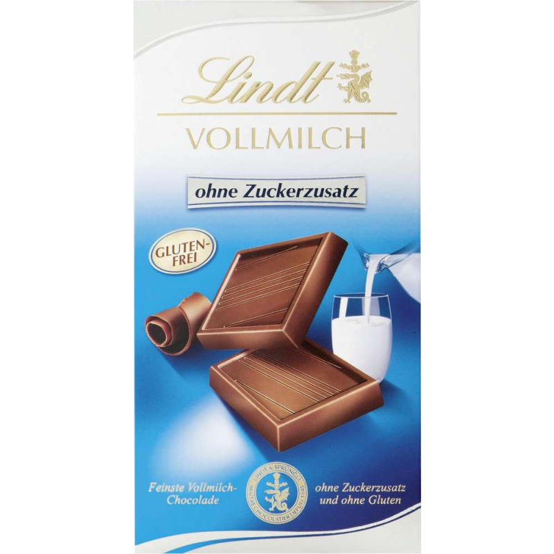 Lindt Vollmilch ohne Zuckerzusatz 100g