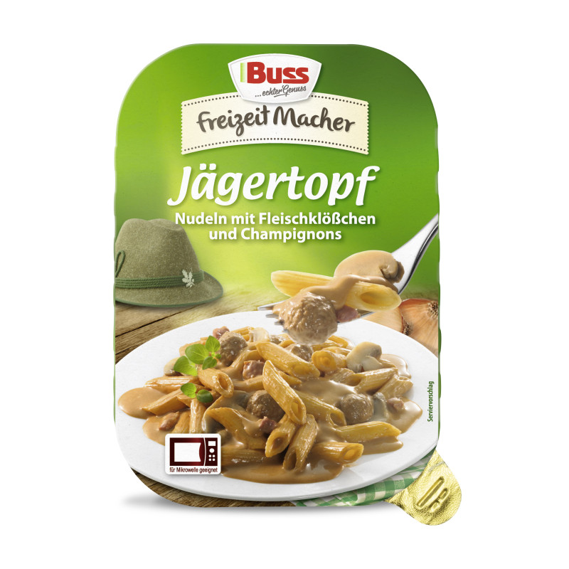 Buss Jägertopf Nudeln mit Fleischklößchen und Champignons 300g