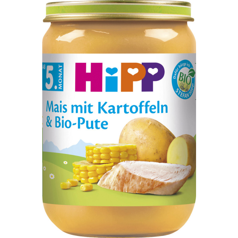 HiPP Mais mit Kartoffeln u. Bio-Pute 190