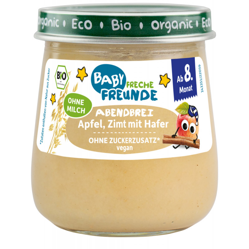 Cheeky Friends Organic Jar Evening Porridge Apple, Cinnamon with Oats 120g