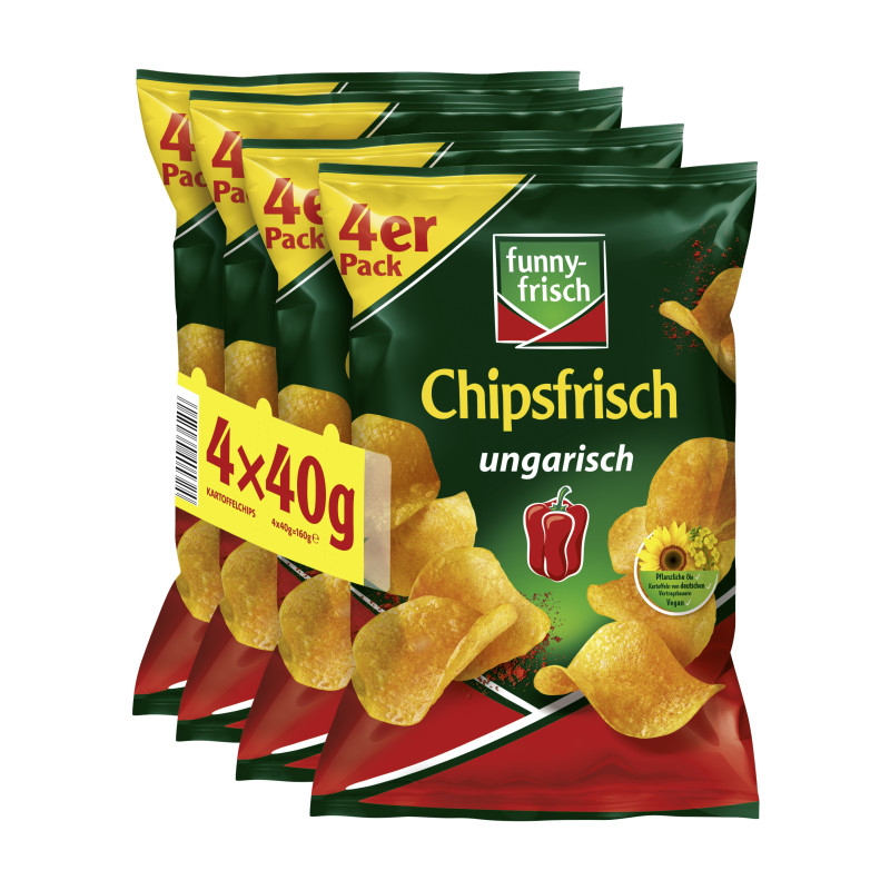 funny-frisch Chipsfrisch ungarisch Multipack 4x40g