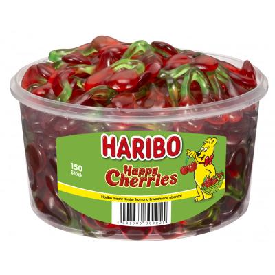 Haribo Fruit Gum Happy Cherries Can 150 pieces = 1200g.