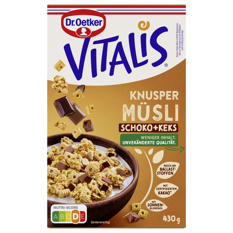 Dr. Oetker Vitalis Crunchy Muesli Chocolate+Cookie RAC MB 430g