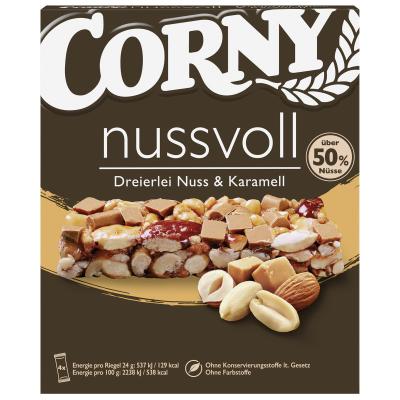 Corny nussvoll Dreierlei Nuss & Karamell 4 x 24g = 96g