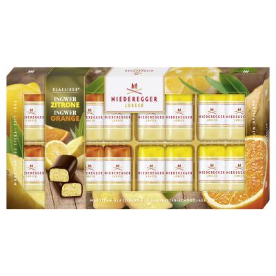 Niederegger Marzipan Classic Duo Ginger-Orange and Ginger-Lemon in Dark Chocolate 200g