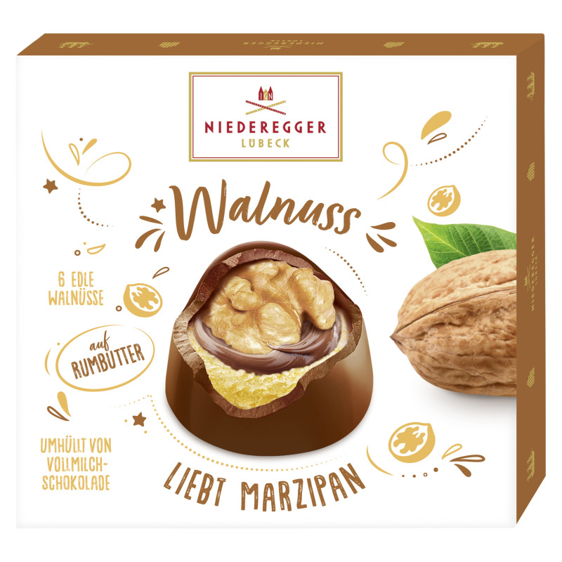 Niederegger Marzipan Pralinés »Walnuss auf Marzipan« 102g