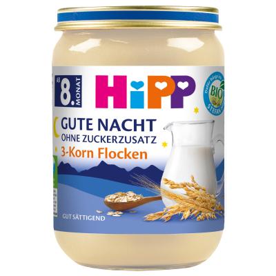 HiPP Bio Gute Nacht, ohne Zuckerzusatz, 3-Korn-Flocken, 190g
