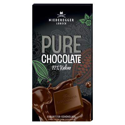 Niederegger Edelbitter Schokoladen Tafel 72% Kakao "PURE CHOCOLATE" 100g