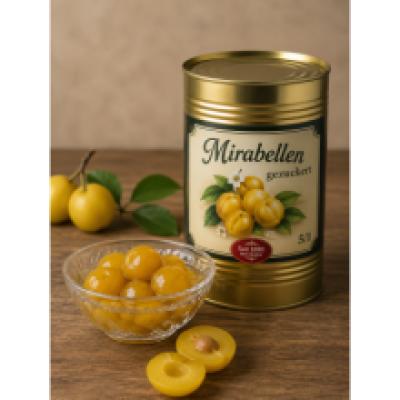 45 Pal. // 7494 Pcs Premium Sweetened Mirabelle Plums 5/1 in 4400g Can