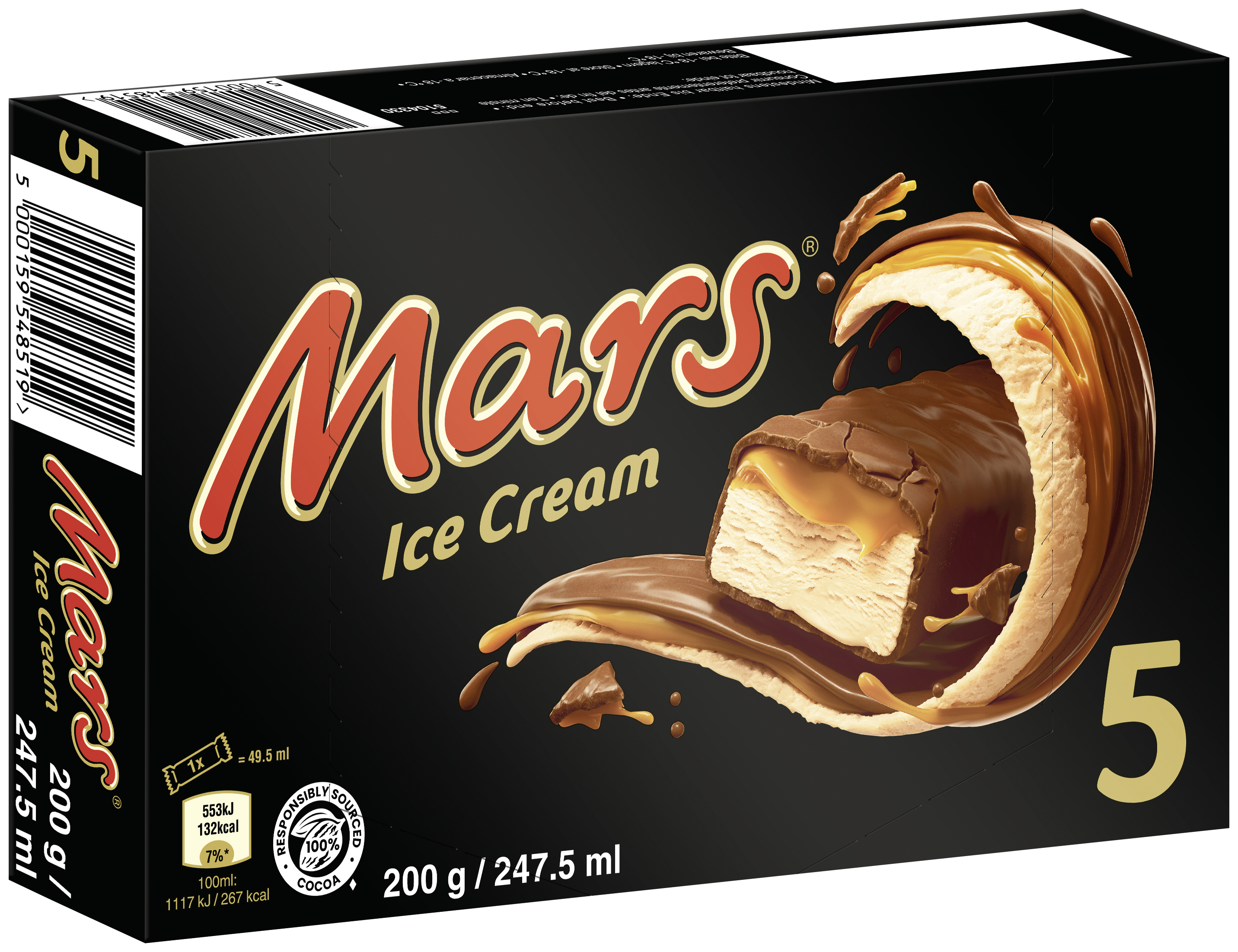 Mars Eis und Karamell mit kakaohaltiger Überzug 200g