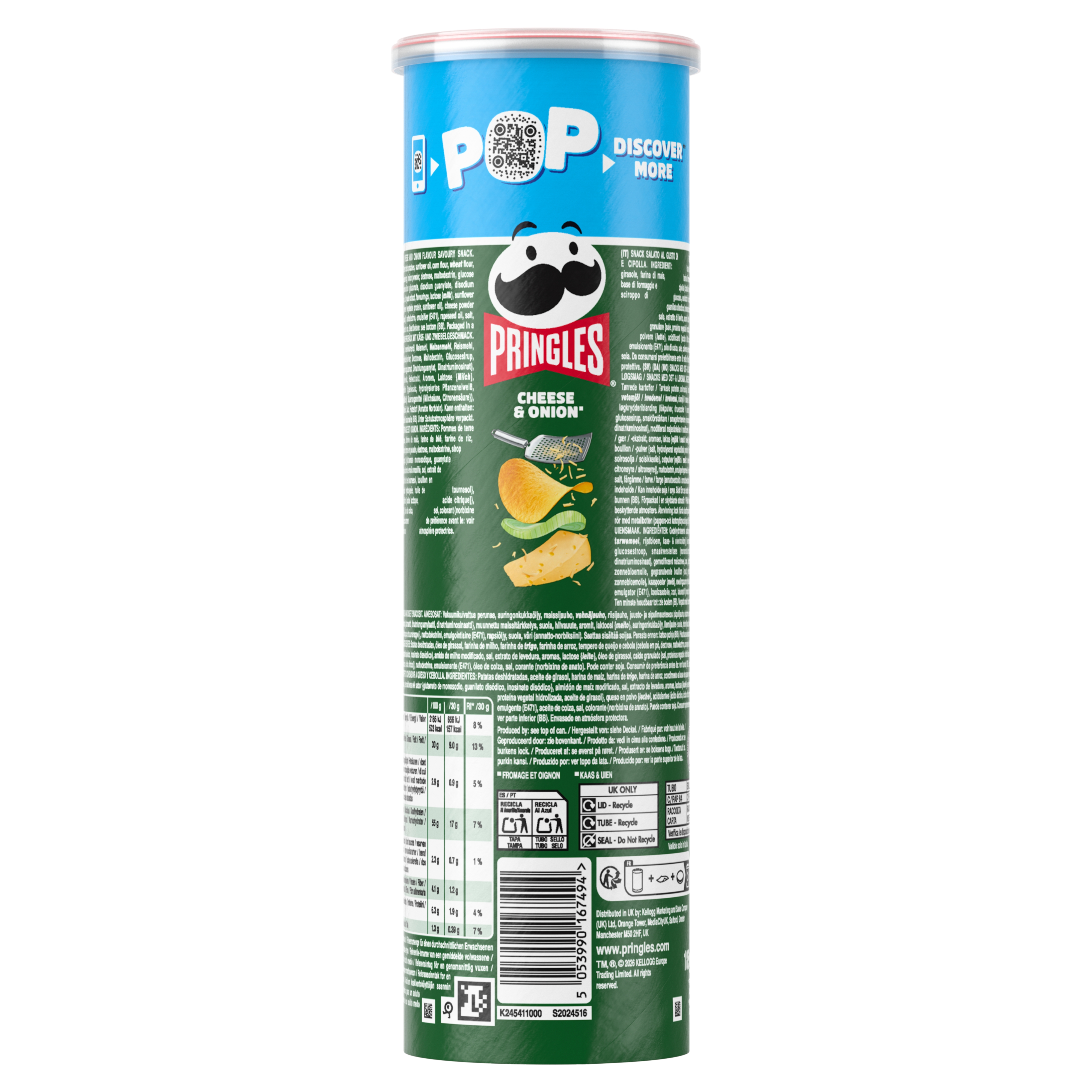 Pringles Käse & Zwiebel 185g
