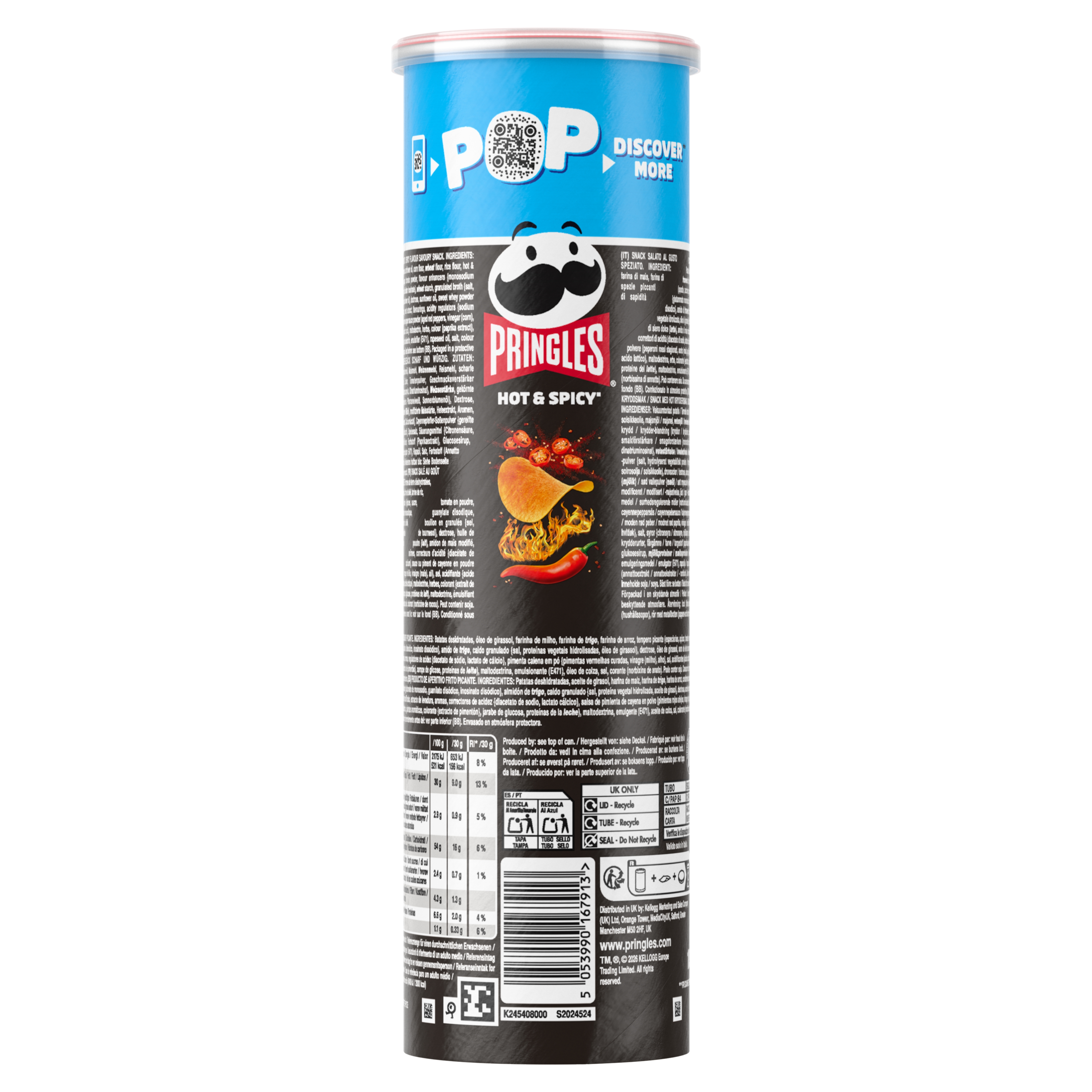 Pringles Knabbergebäck Scharf und Würzig 185g