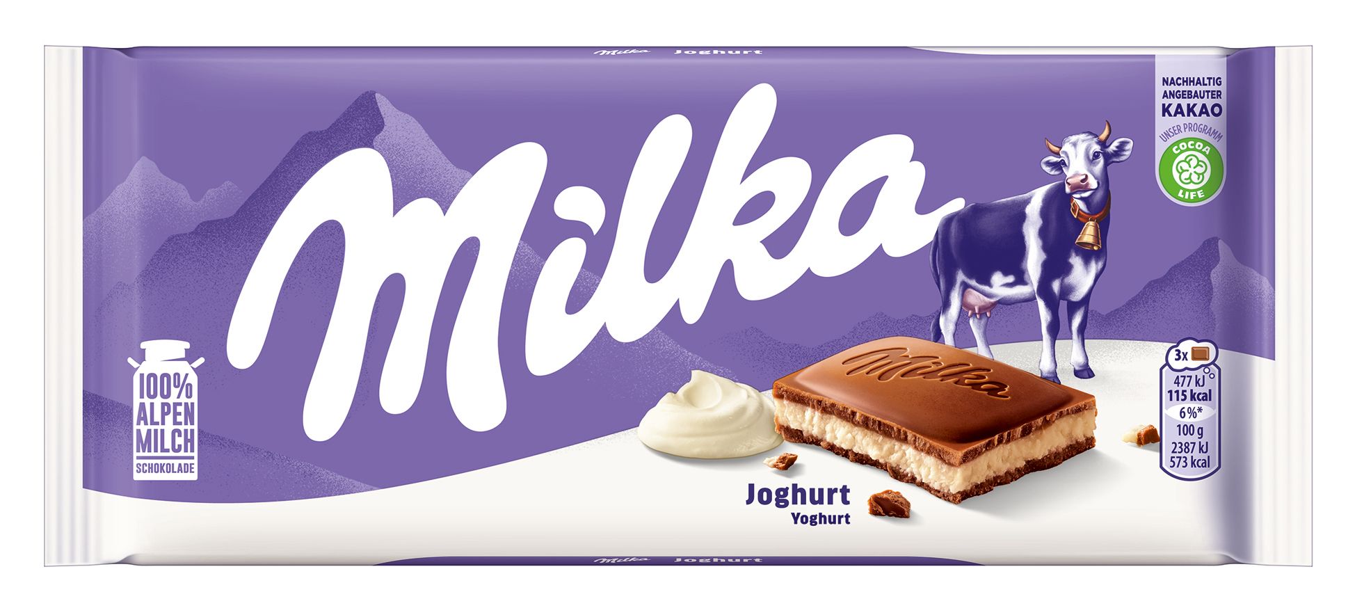 Milka Alpenmilch Schokolade mit Magermilchjoghurt-Crème 100g