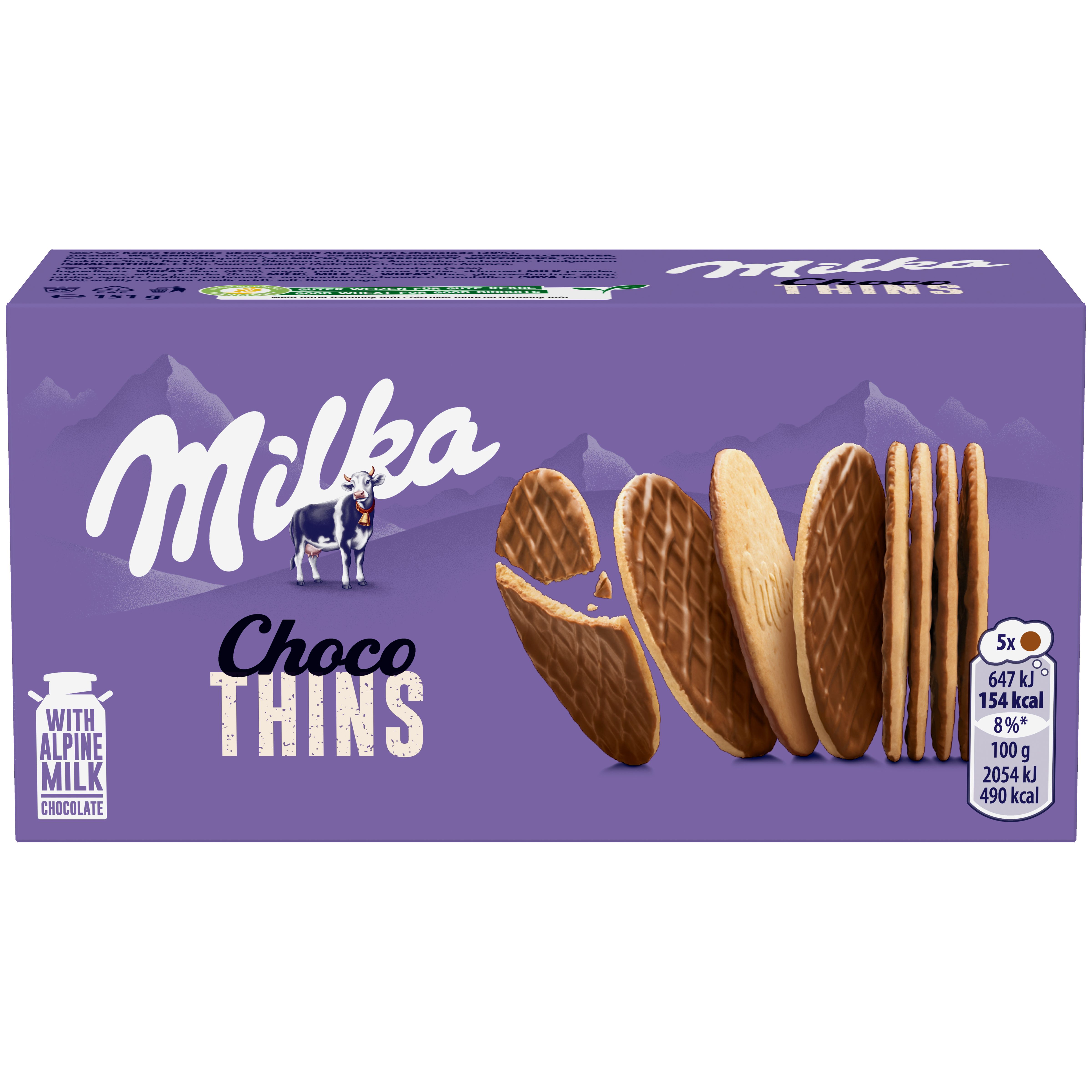 Milka Kekse mit Alpenmilch Schokolade 151g