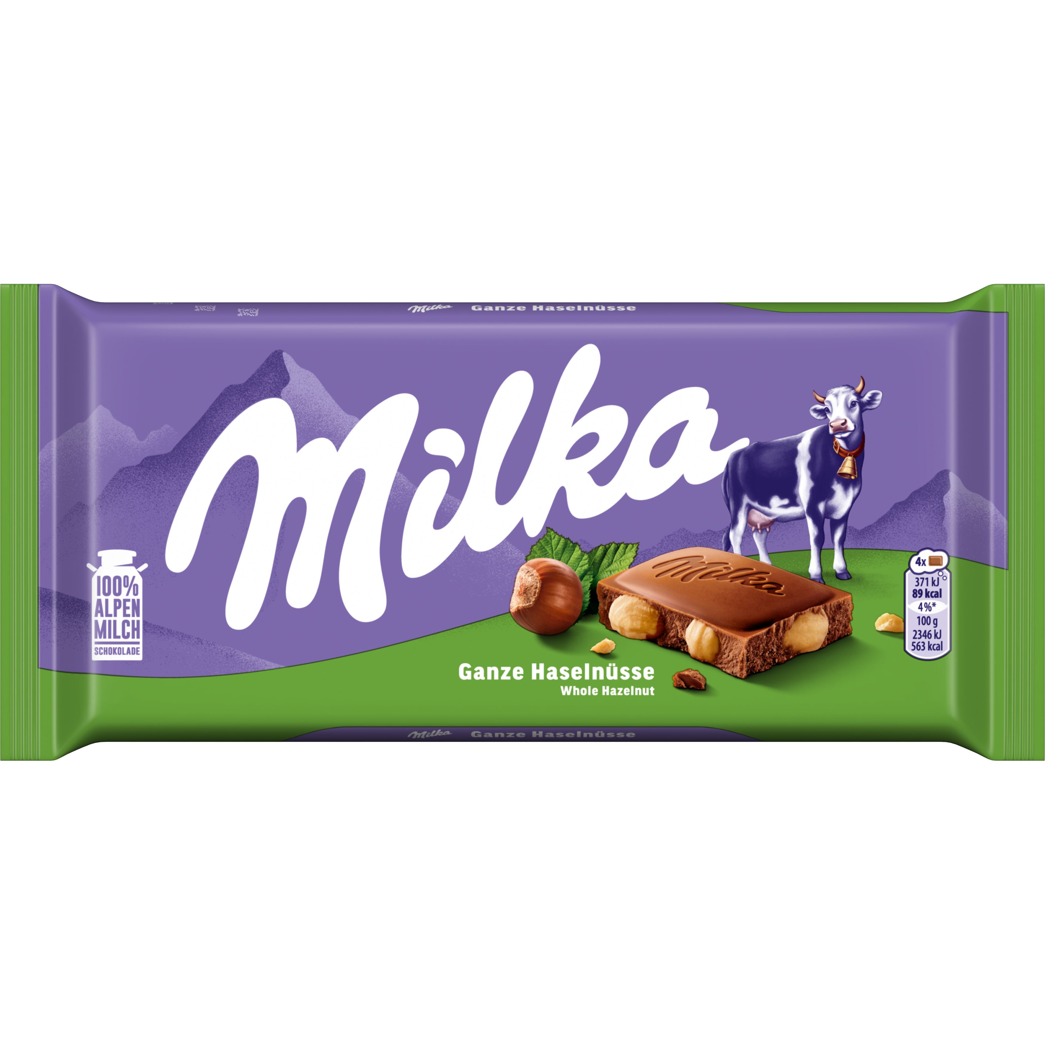 Milka Alpine Milk Chocolate with Whole Hazelnuts 95g