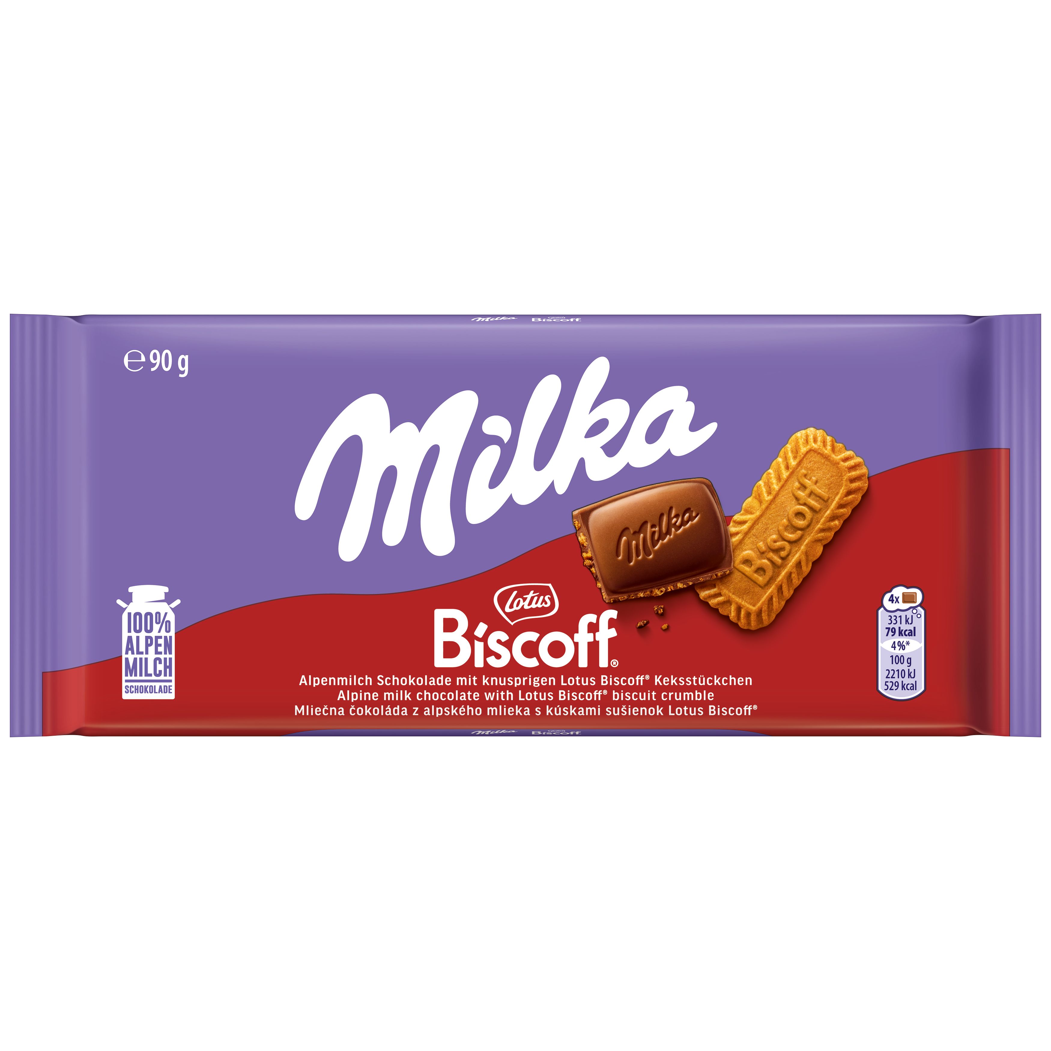 Milka Alpenmilch mit Keksstückchen 90g