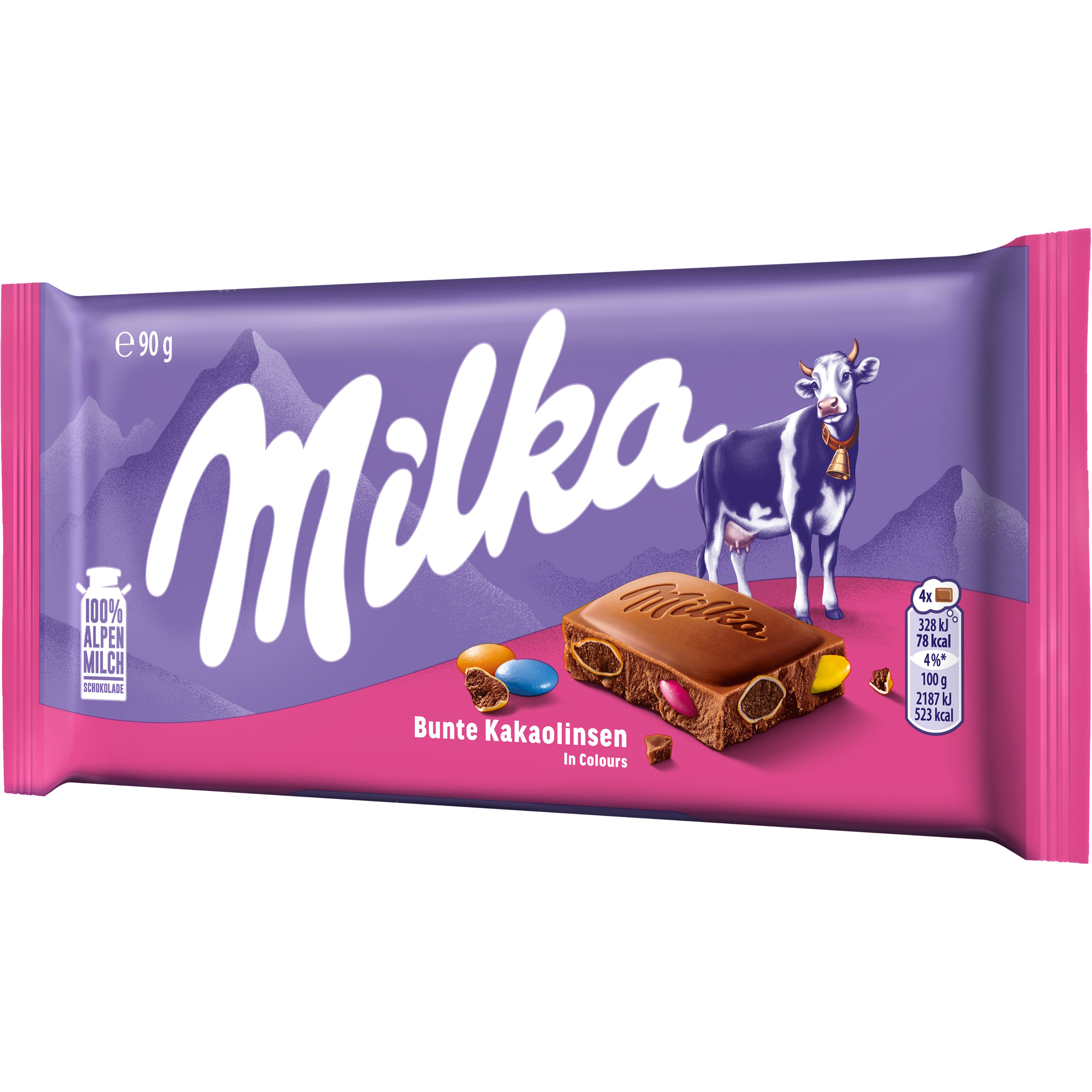 Milka Alpenmilch Schokolade mit Kakaodragées 90g