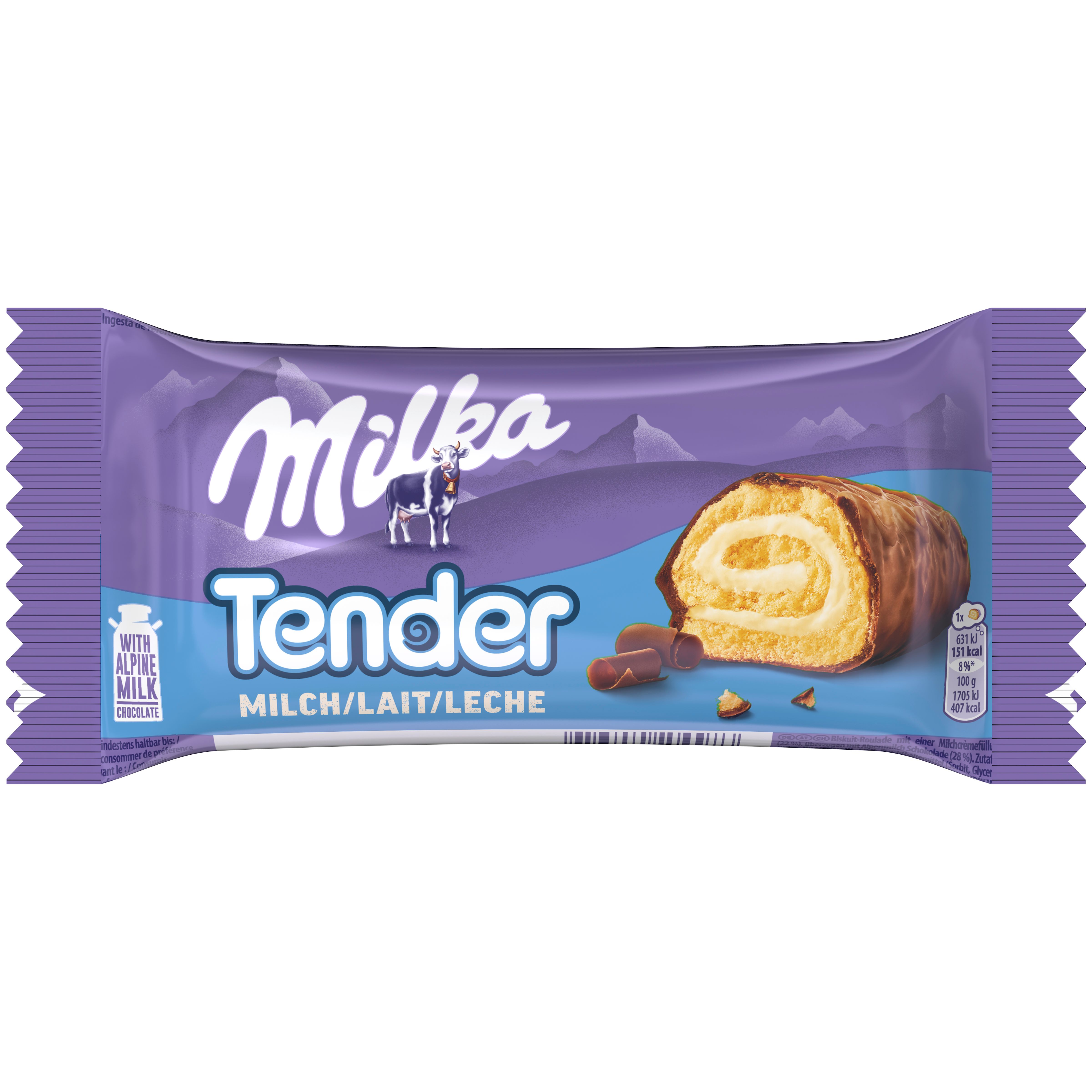 Milka Tender Milk Chocolate with Milk Filling Biscuit Roll 37g