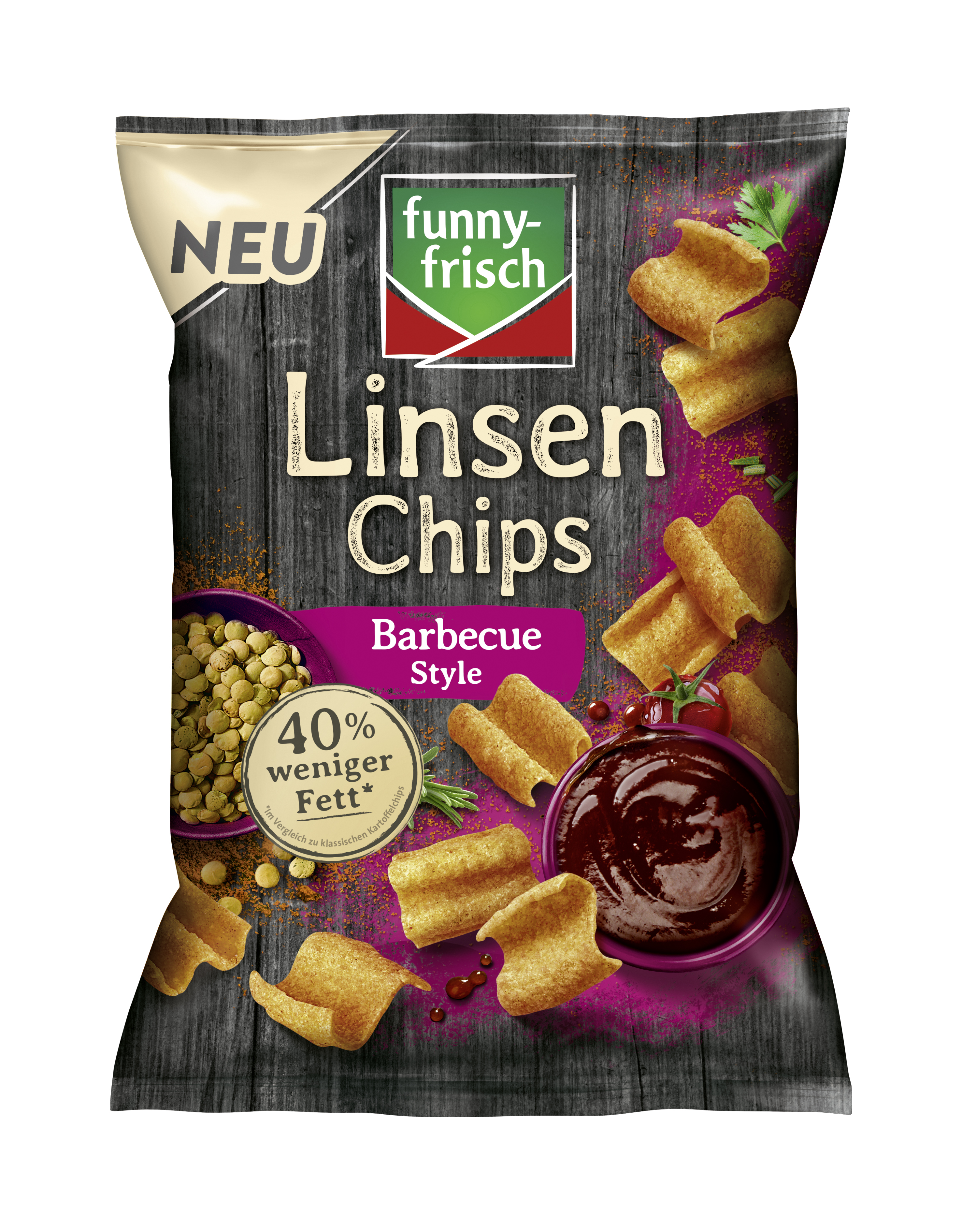 Funny-Frisch Linsen Chips BBQ Style 90g