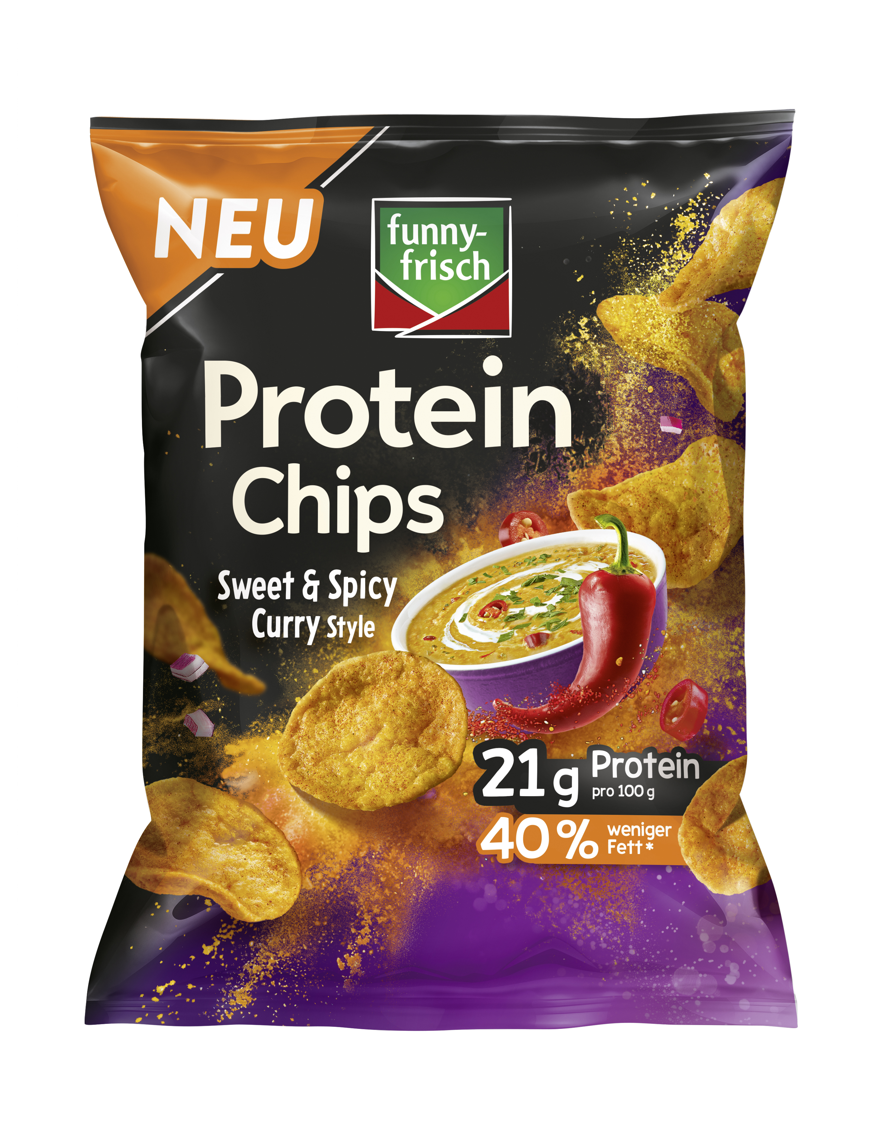 Funny-Frisch Protein Chips Curry 90g