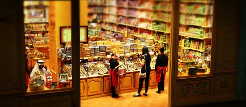 Auswahl typisch deutscher Produkte im Shop